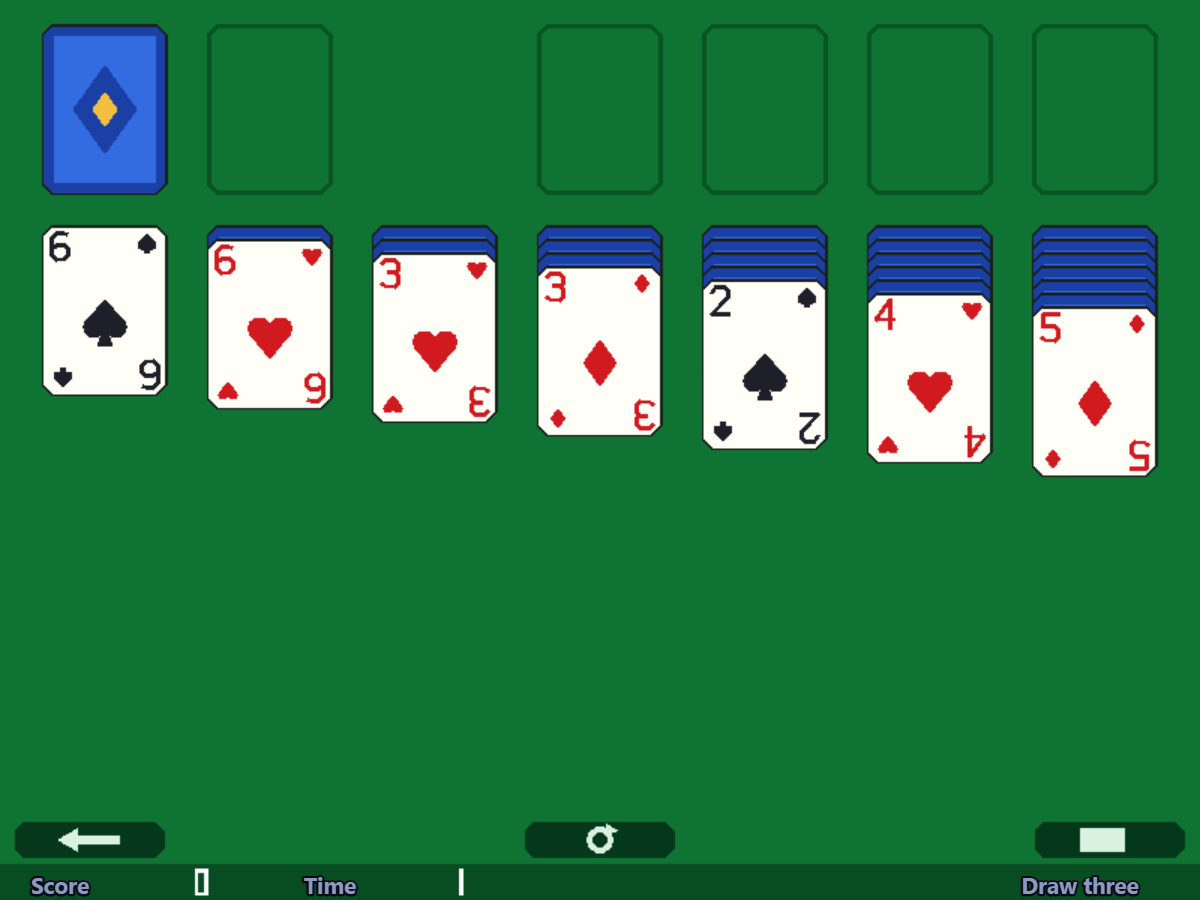 Solitaire: a Klondike deal in progress